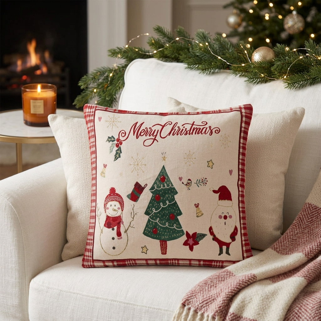 Festive Patchwork Cushion Cover