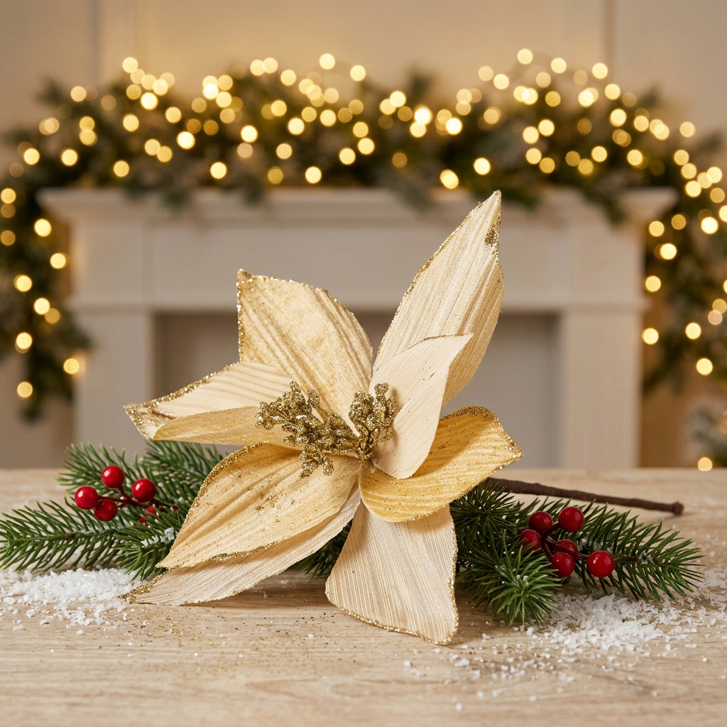 Champagne Poinsettia Star