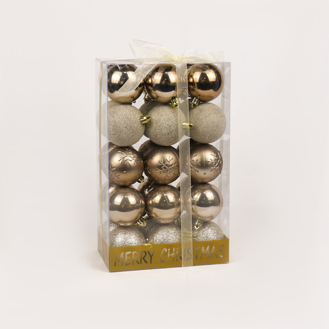 6cm 30pc bauble pack - c/gold BA056