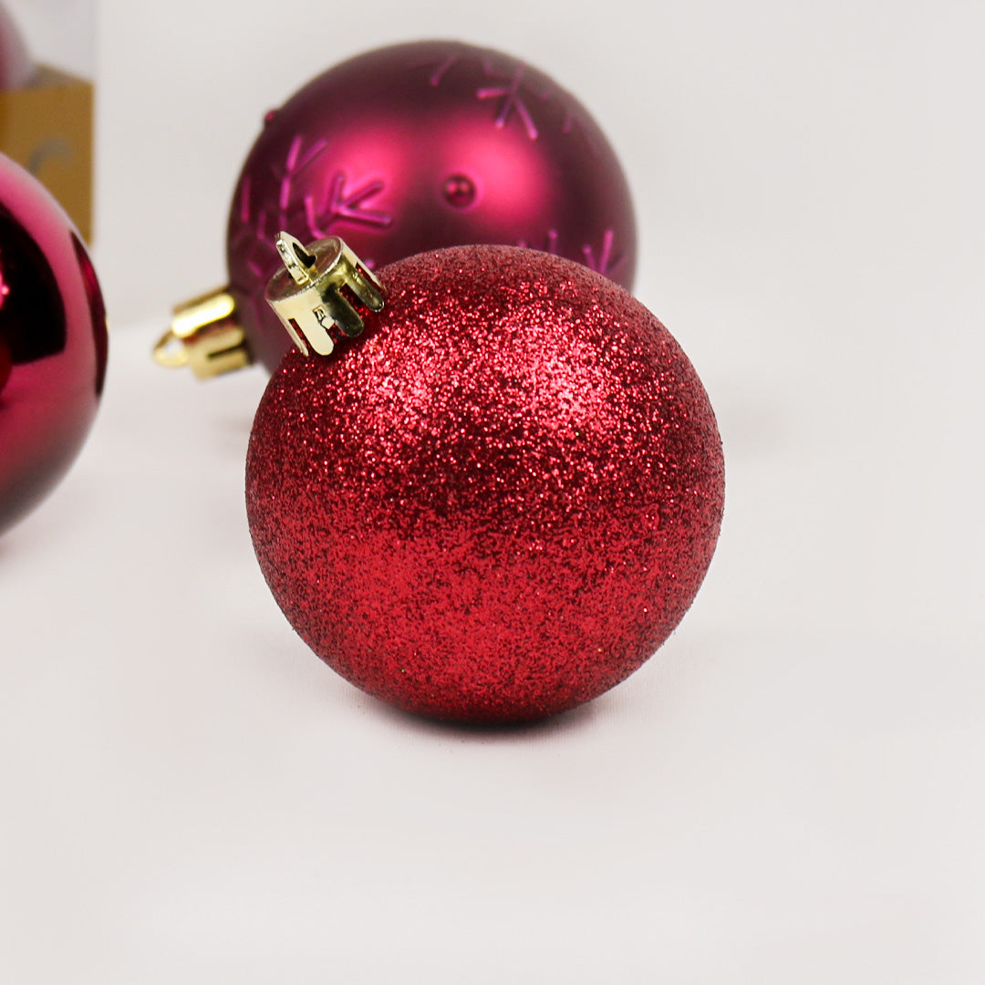 6cm 30pc bauble pack - maroon BA059