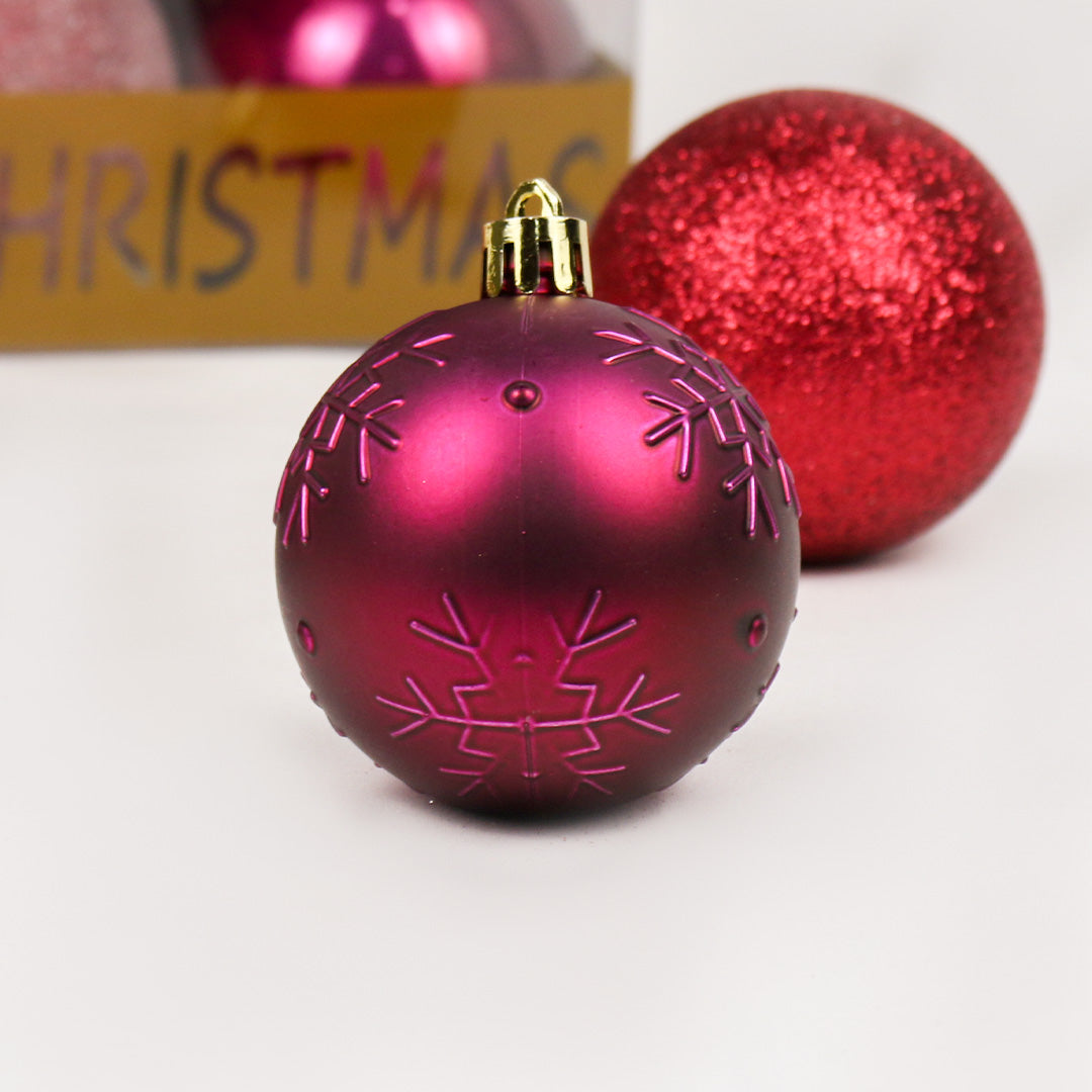 6cm 30pc bauble pack - maroon BA059