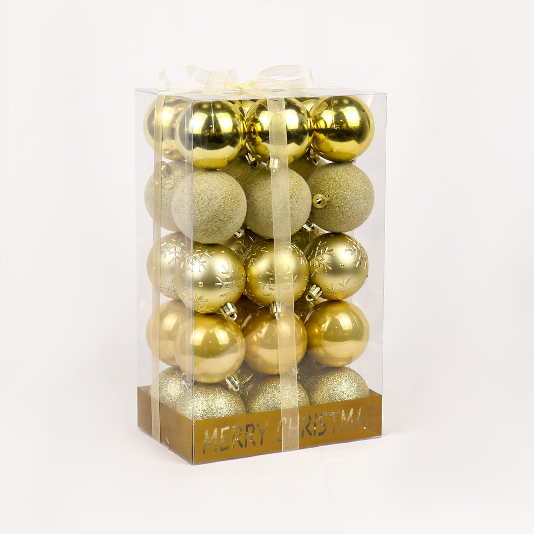 6cm 30pc bauble pack - gold BA054