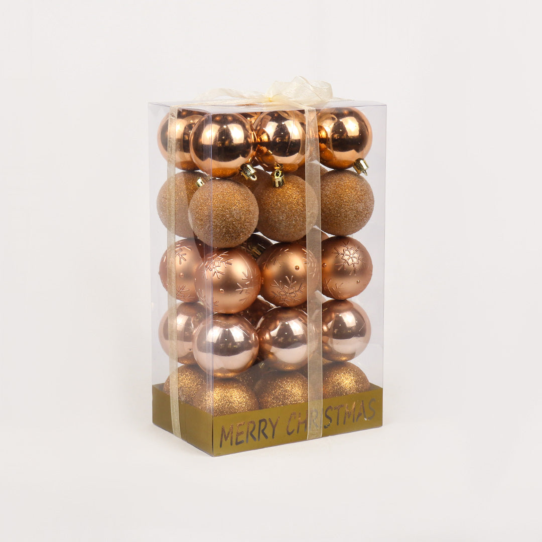 6cm 30pc bauble pack - r/gold BA057