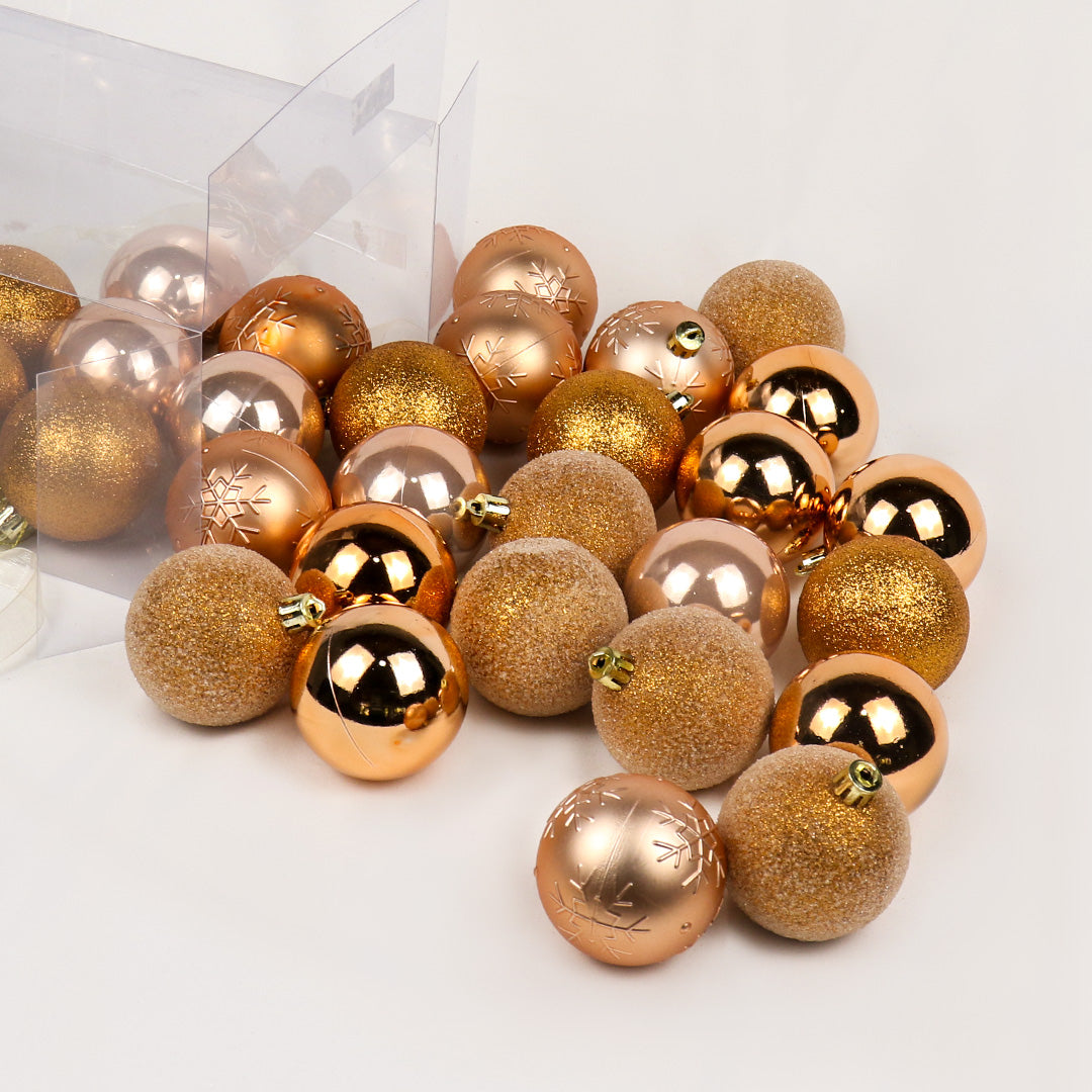 6cm 30pc bauble pack - r/gold BA057