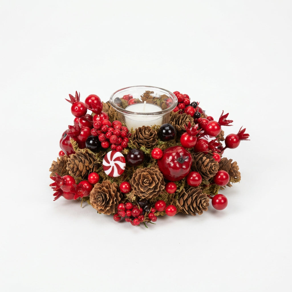 Crimson Woodland Candle Ring