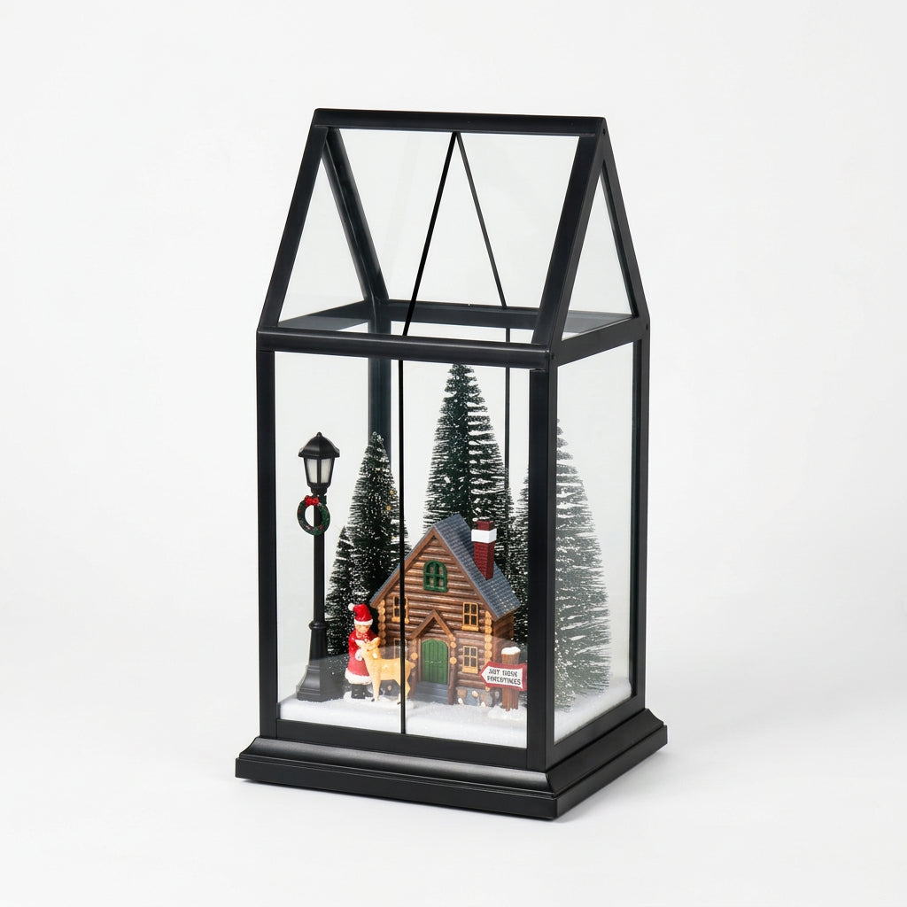 Festive Pane Glass Lantern