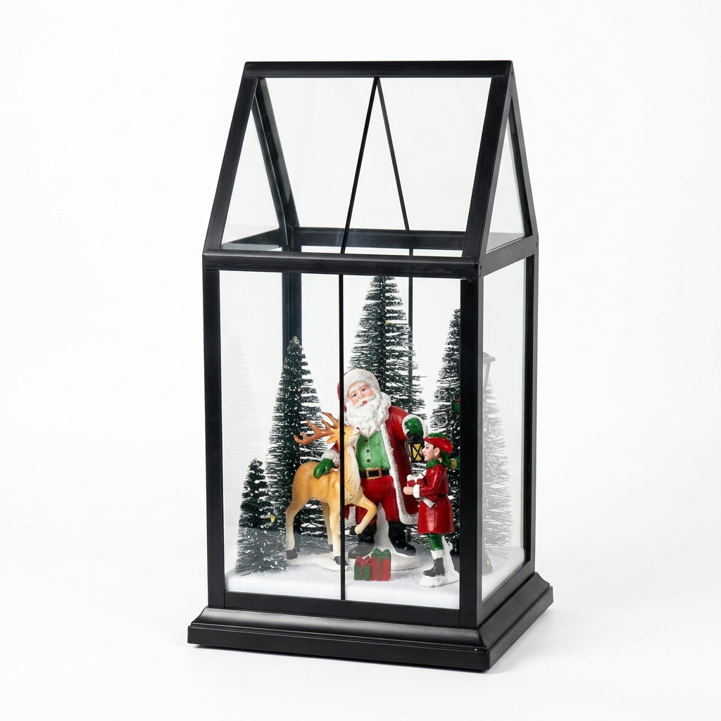 Festive Pane Glass Lantern