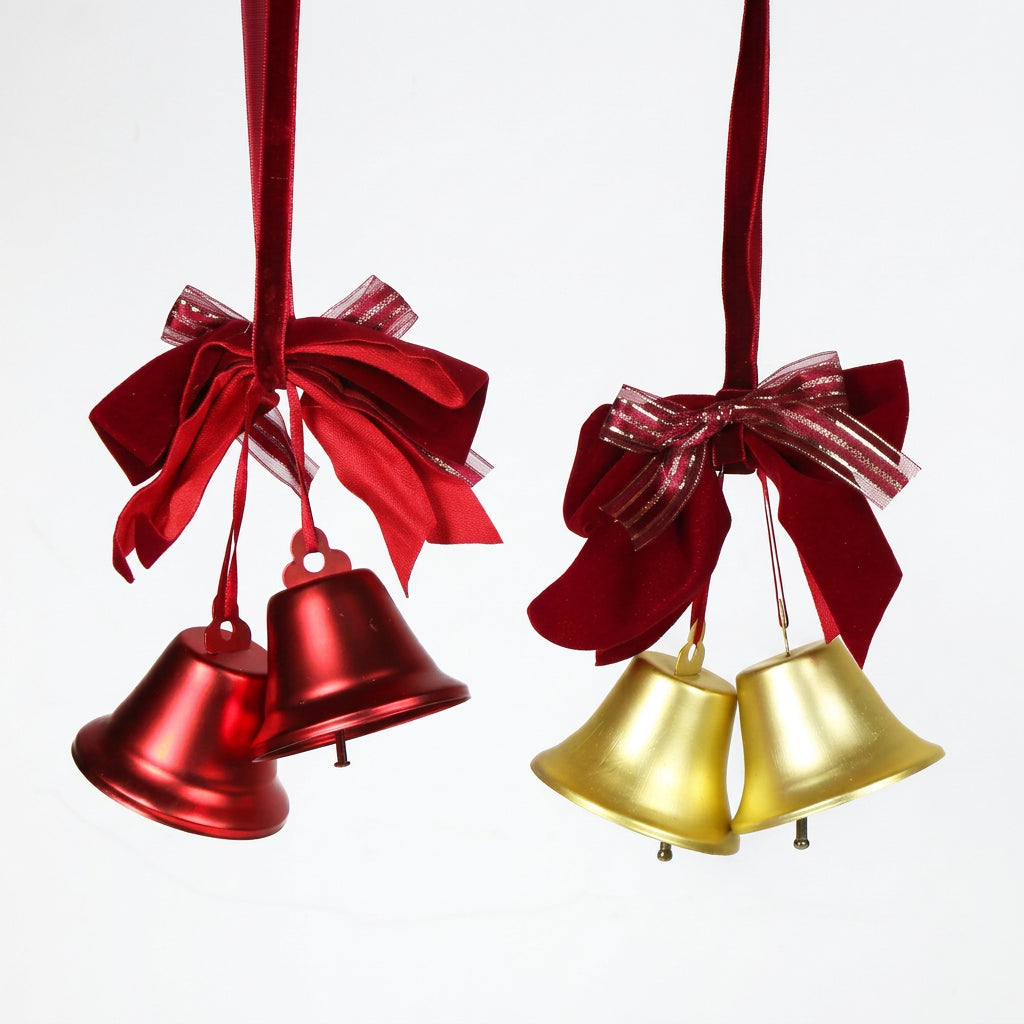 Burgundy Bow Bell Cluster