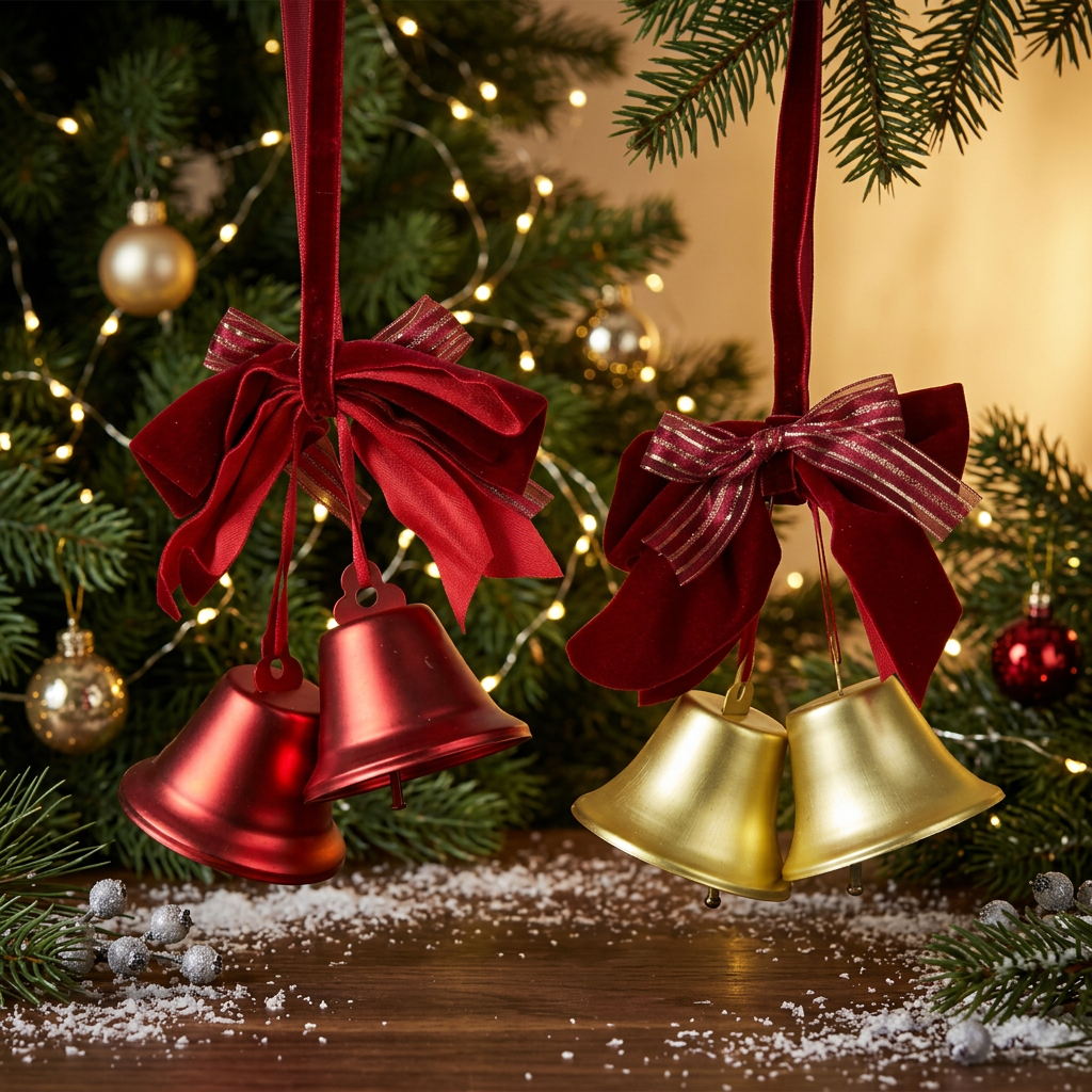Burgundy Bow Bell Cluster