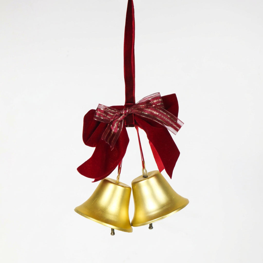 Burgundy Bow Bell Cluster