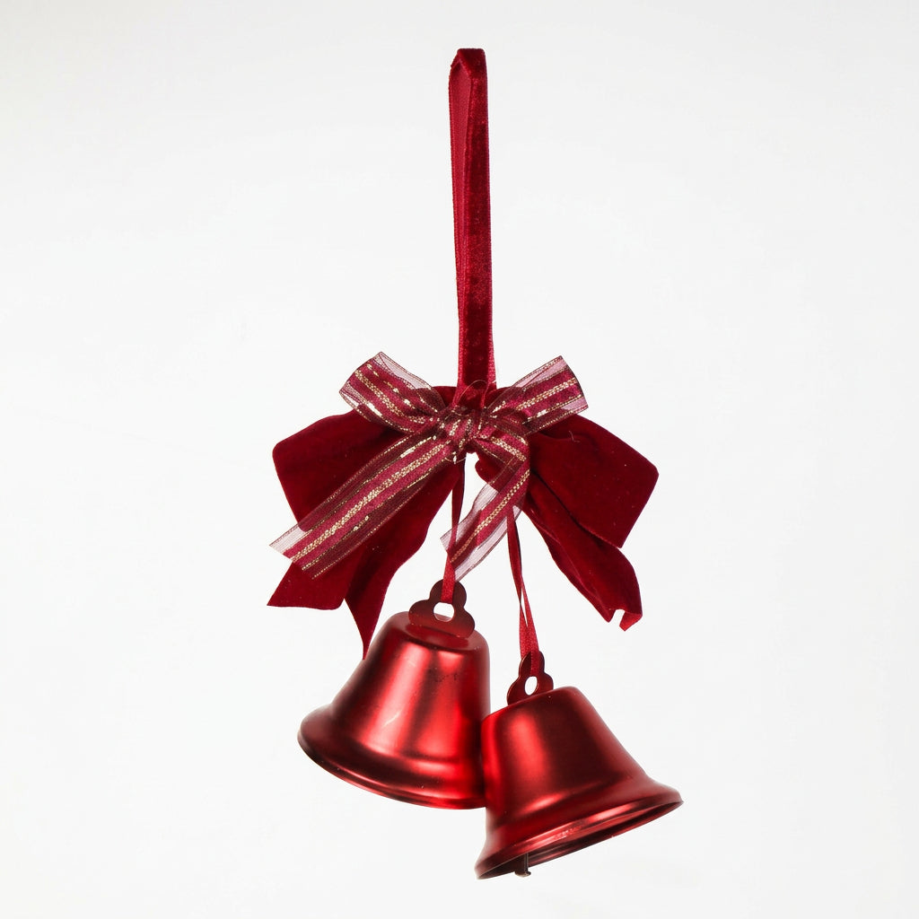 Burgundy Bow Bell Cluster
