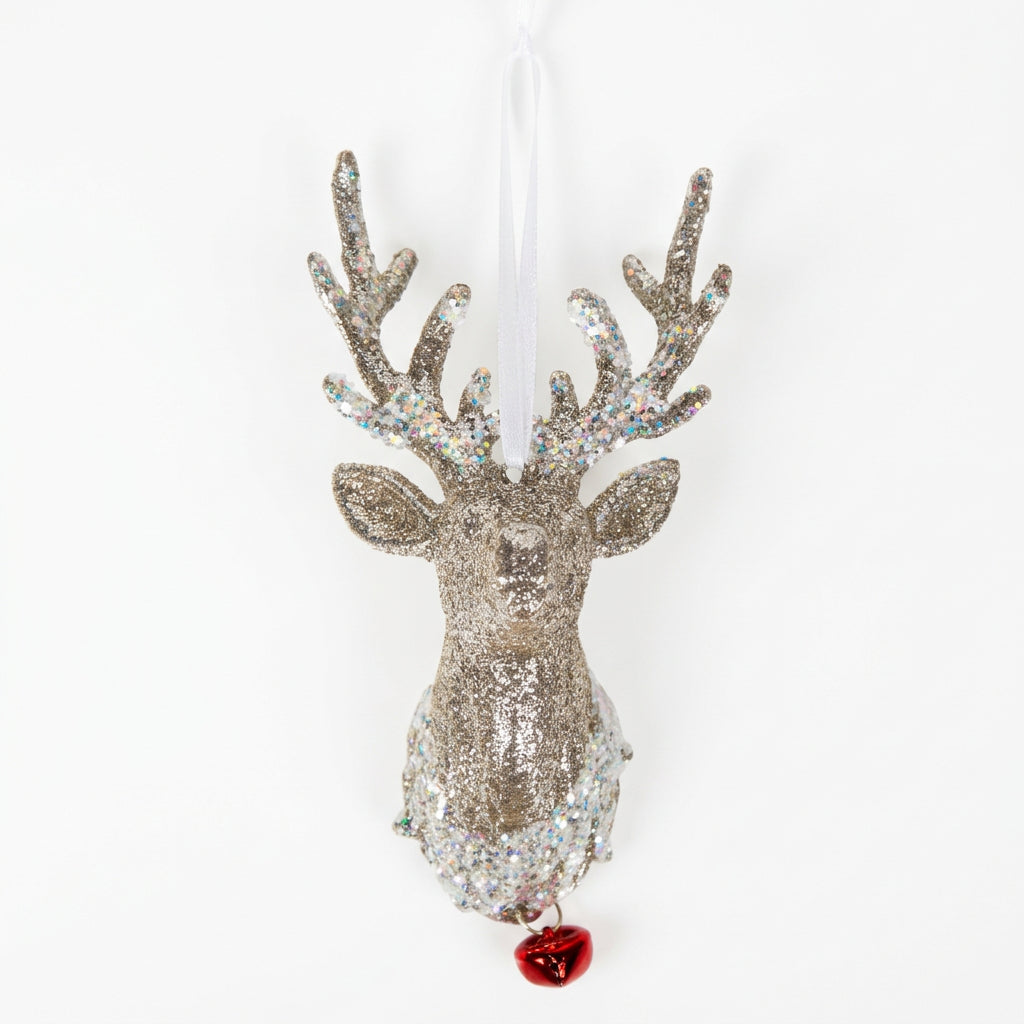 Golden Reindeer Head Pendant
