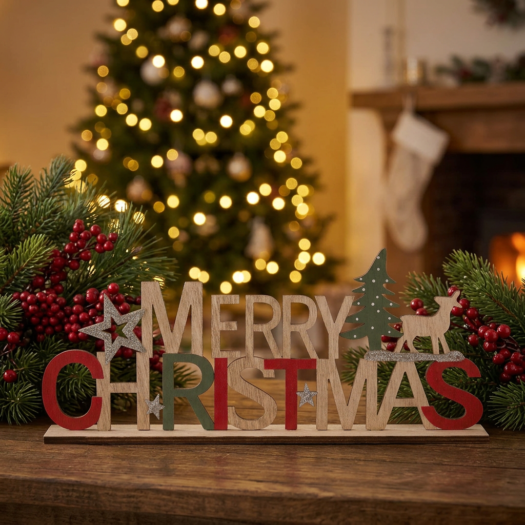 Woodland Christmas Greeting Stand