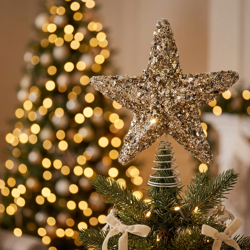 Golden Glitter Star Topper