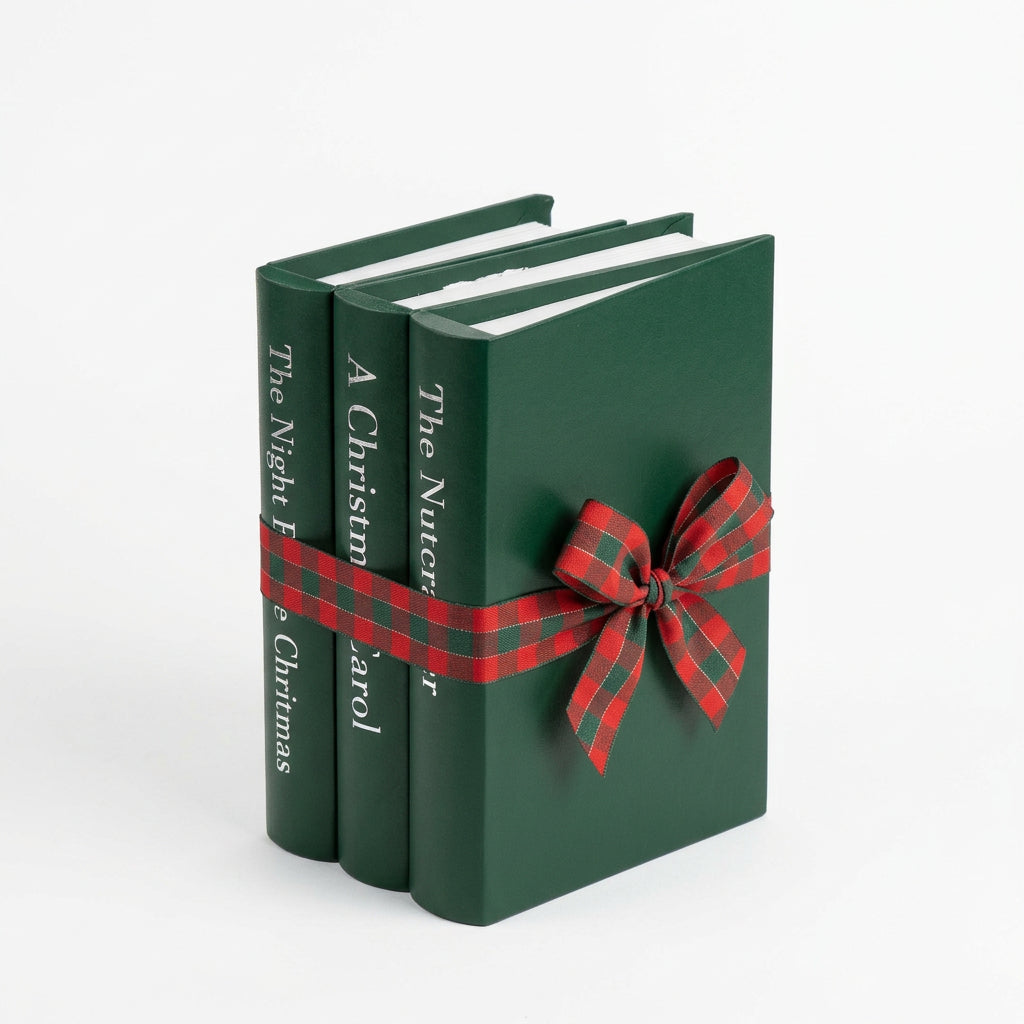 Evergreen Christmas Book Stack