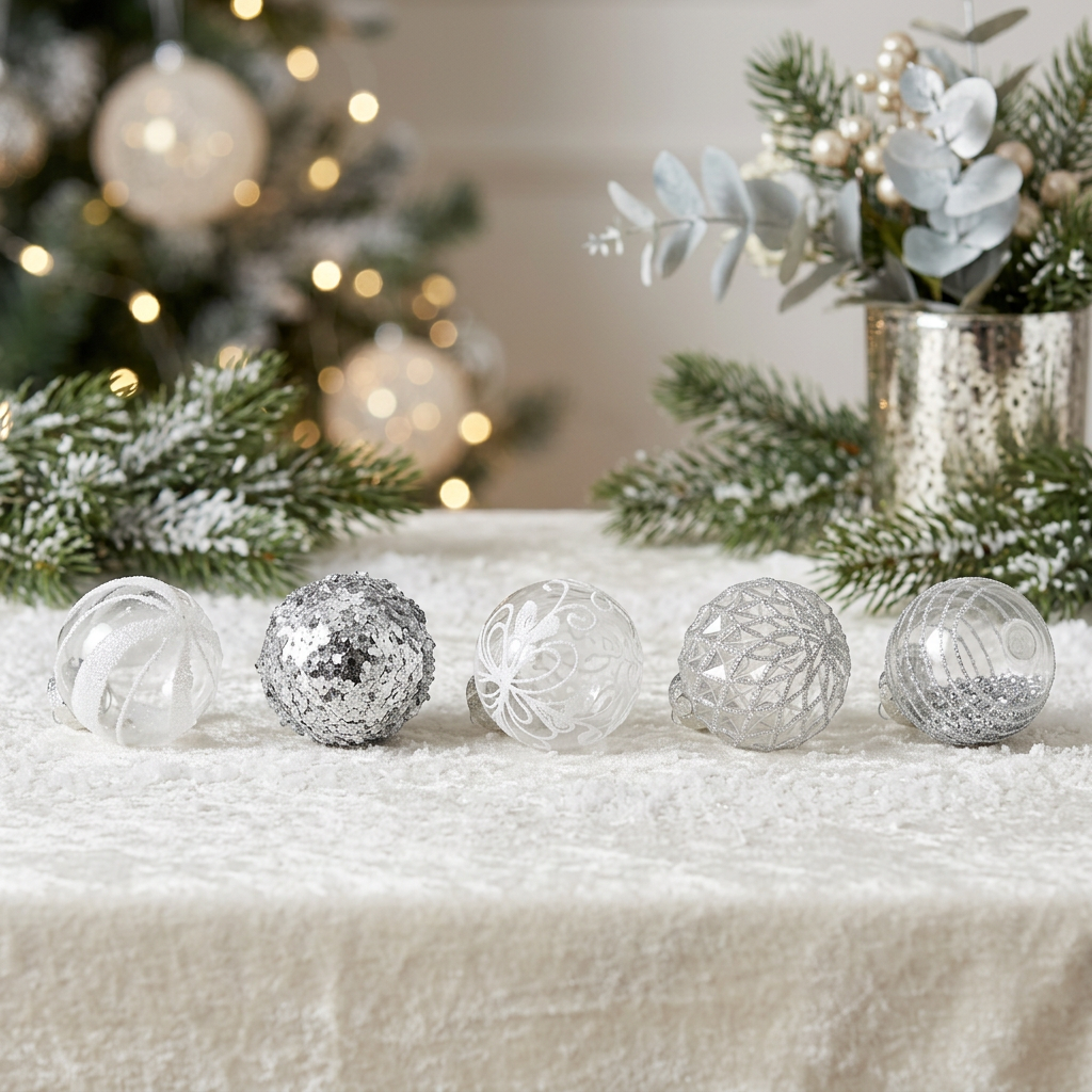 Silver Celebration Bauble Mix