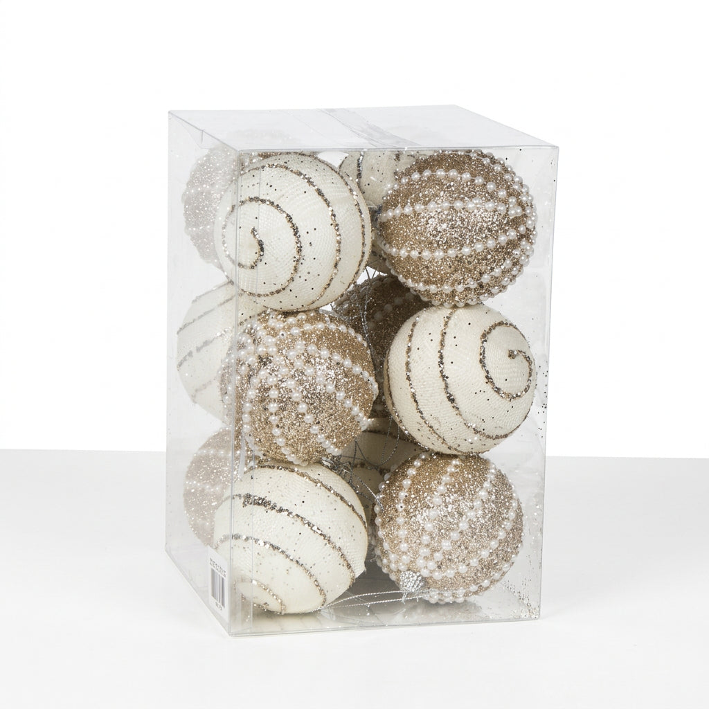 Ivory Swirl Bauble Collection