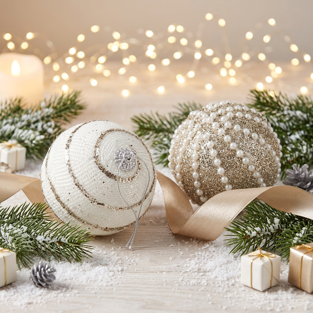 Ivory Swirl Bauble Collection