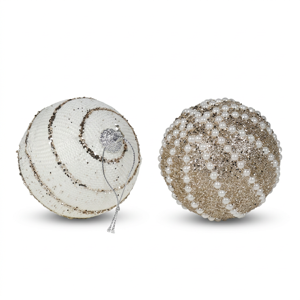 Ivory Swirl Bauble Collection