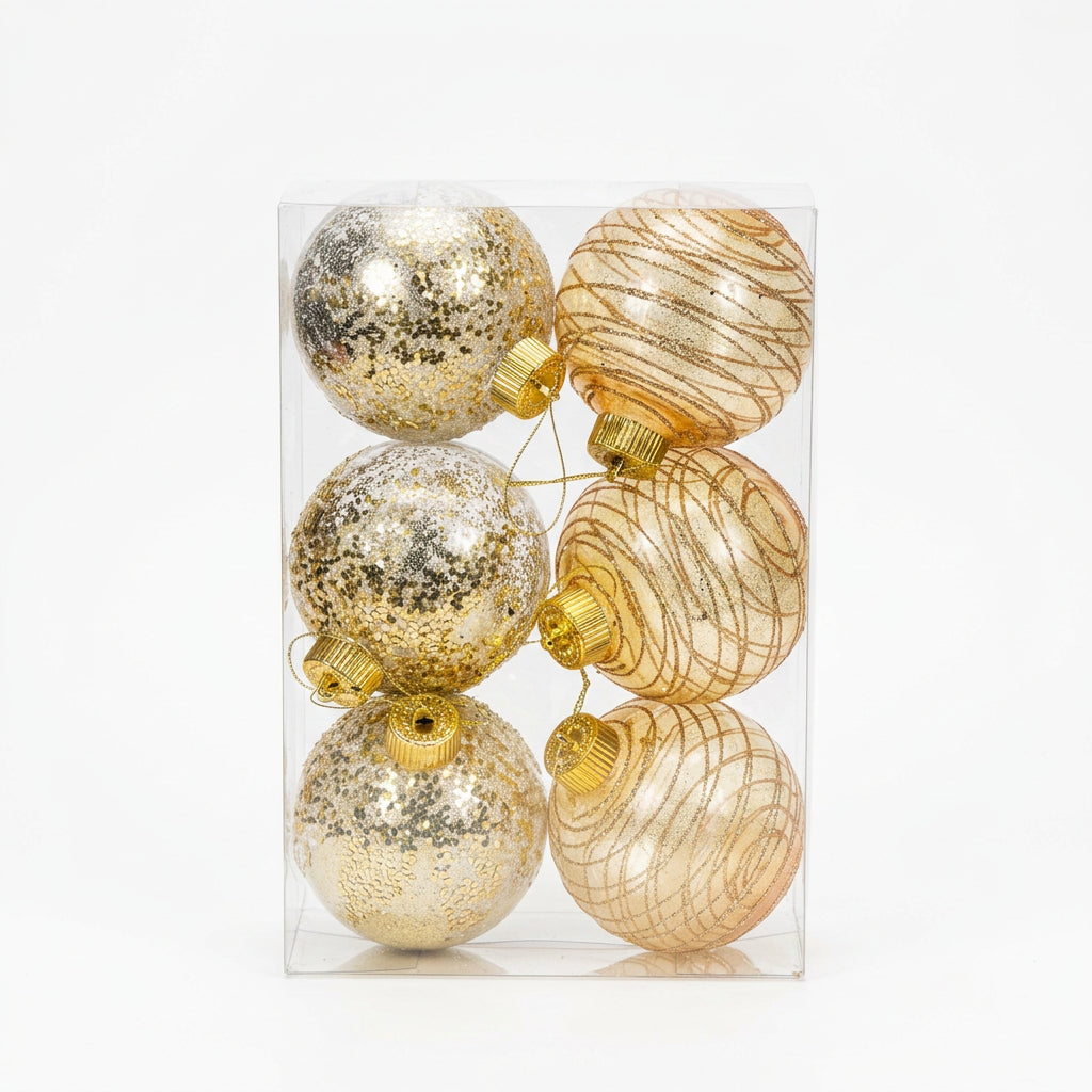 Golden Tracery Clear Baubles
