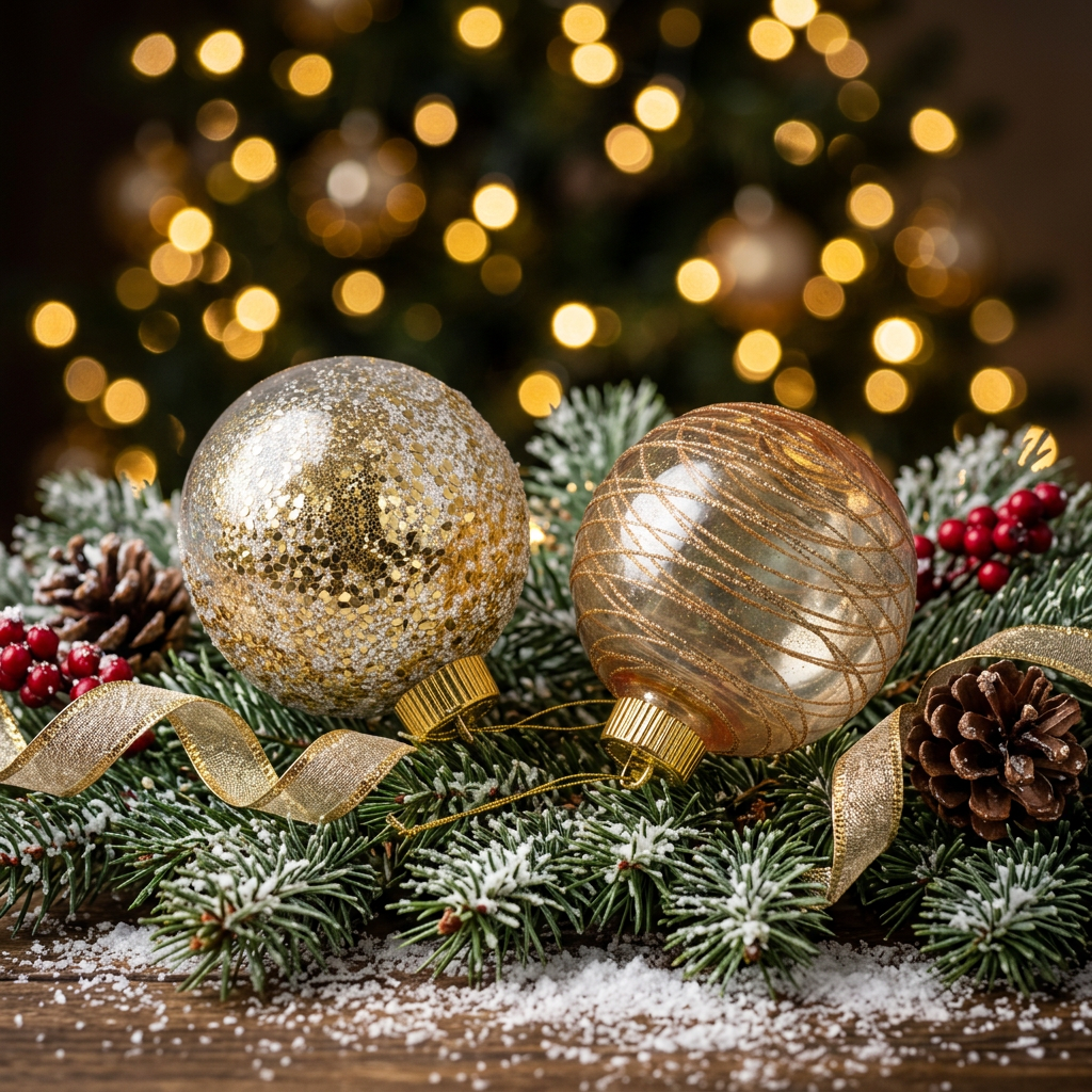 Golden Tracery Clear Baubles