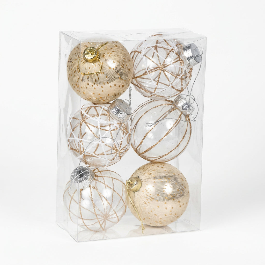 Golden Stripe Bauble Set