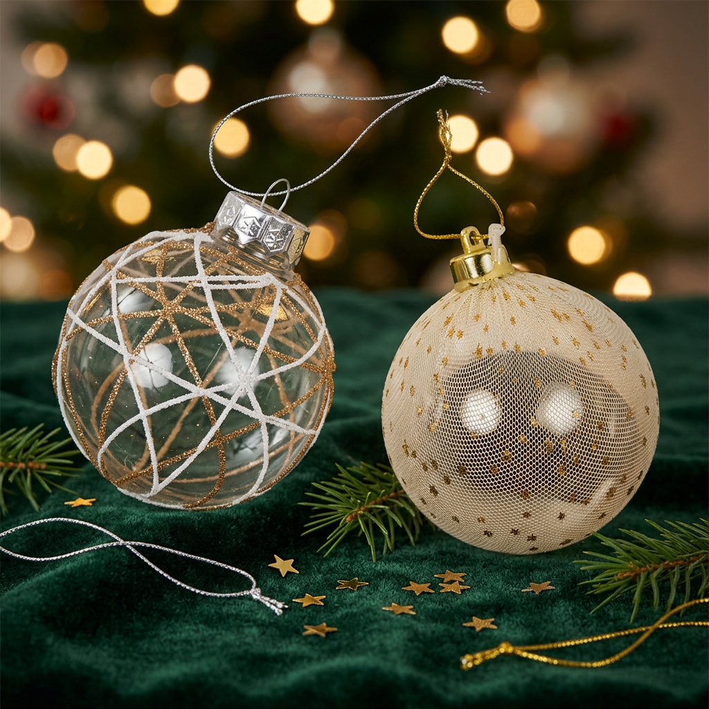 Golden Stripe Bauble Set