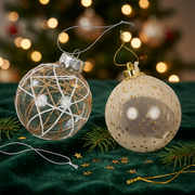 Golden Stripe Bauble Set