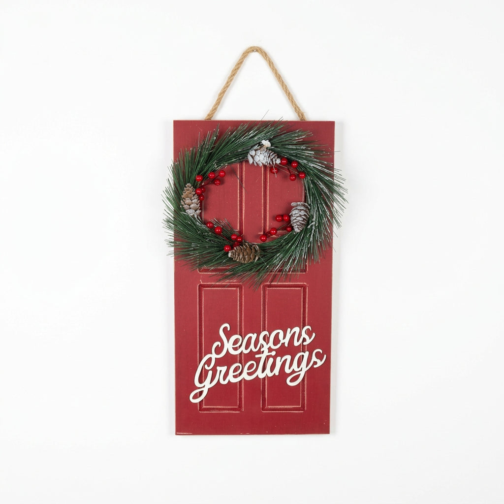 Seasonal Greetings Door Plaque