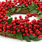 Load image into Gallery viewer, Crimson Berry Leaf Wreath
