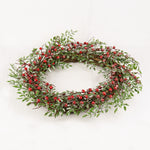 Load image into Gallery viewer, Green Red Dusted wreath 50cm WR003
