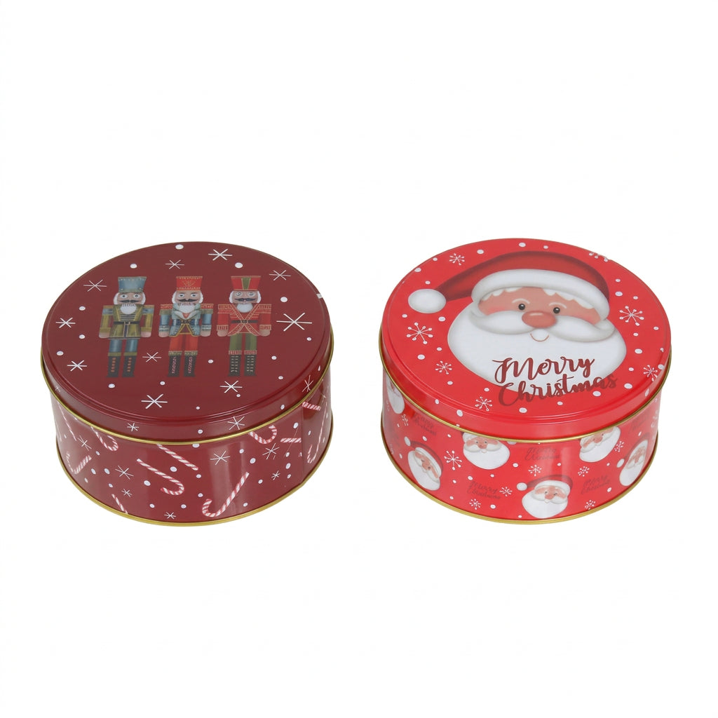 Santa Round Keepsake Tin
