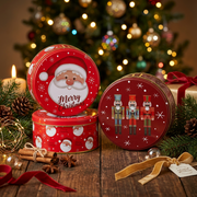 Santa Round Keepsake Tin