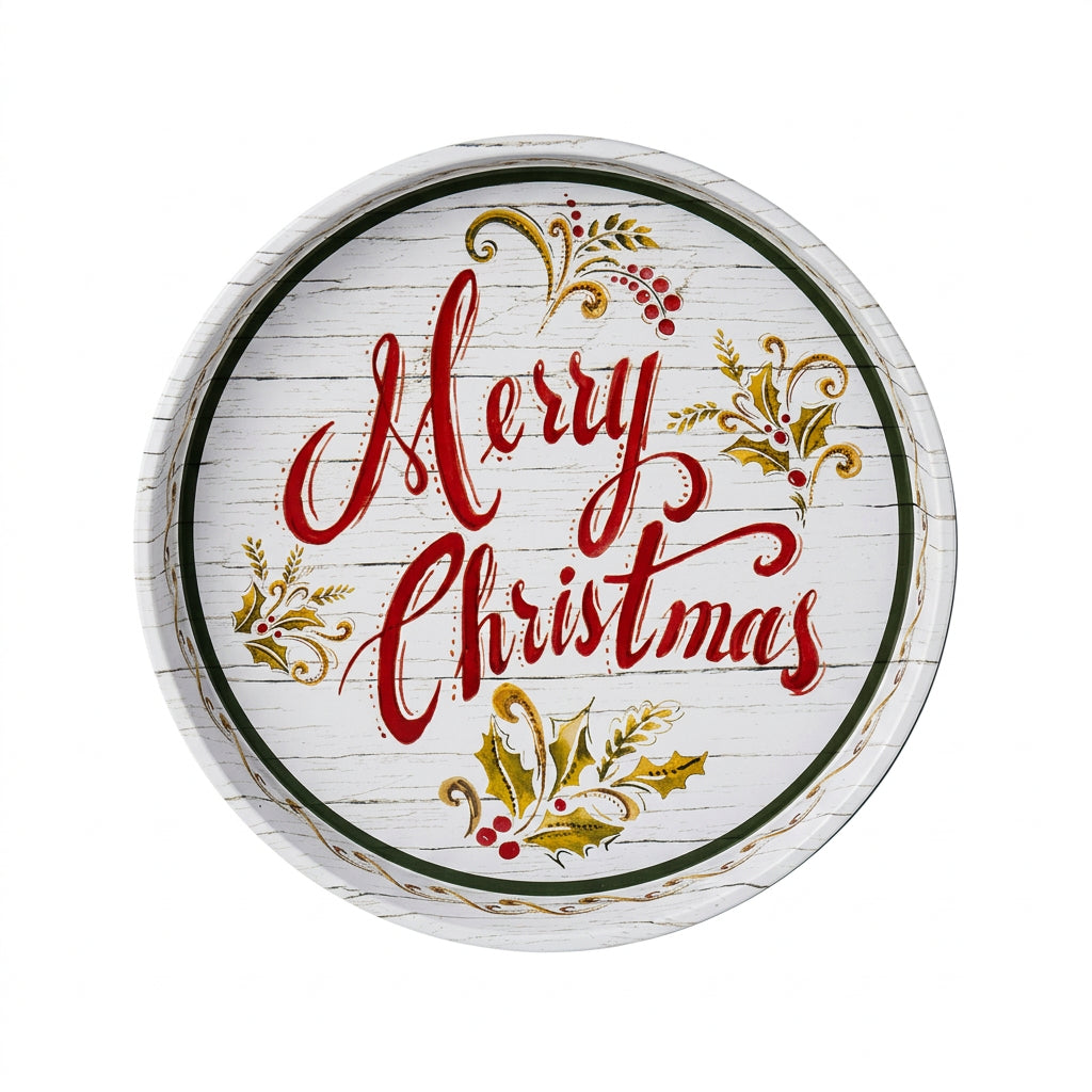Festive Greetings Steel Tray