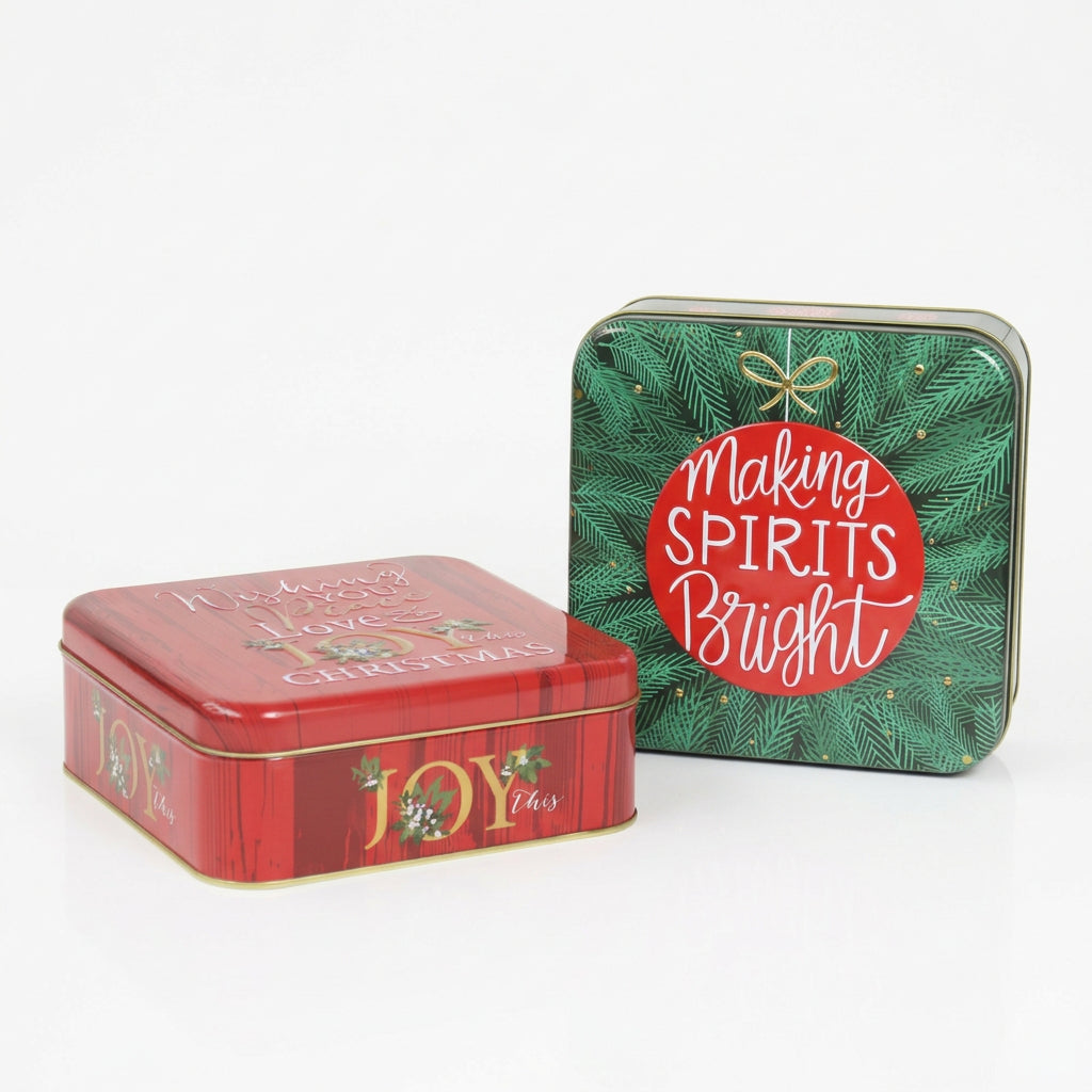 Christmas Wishes Square Tin