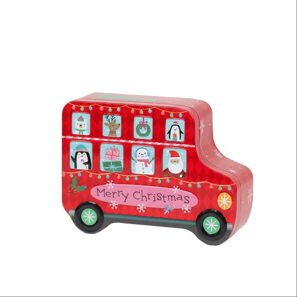 Christmas Doubledecker Bus Tin