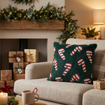 Load image into Gallery viewer, Candy Cane Cushion Cover
