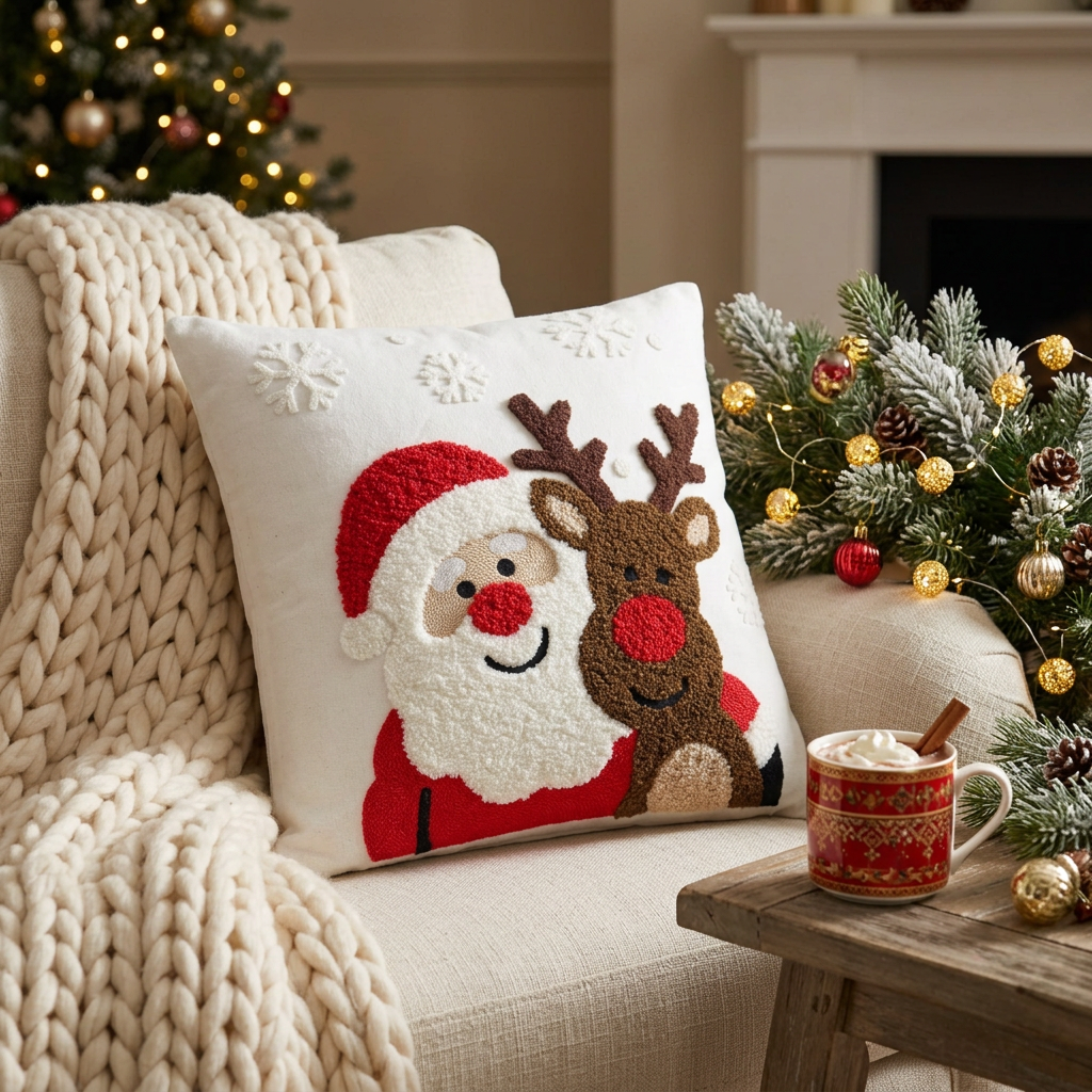 Santa & Rudolph Cushion Cover