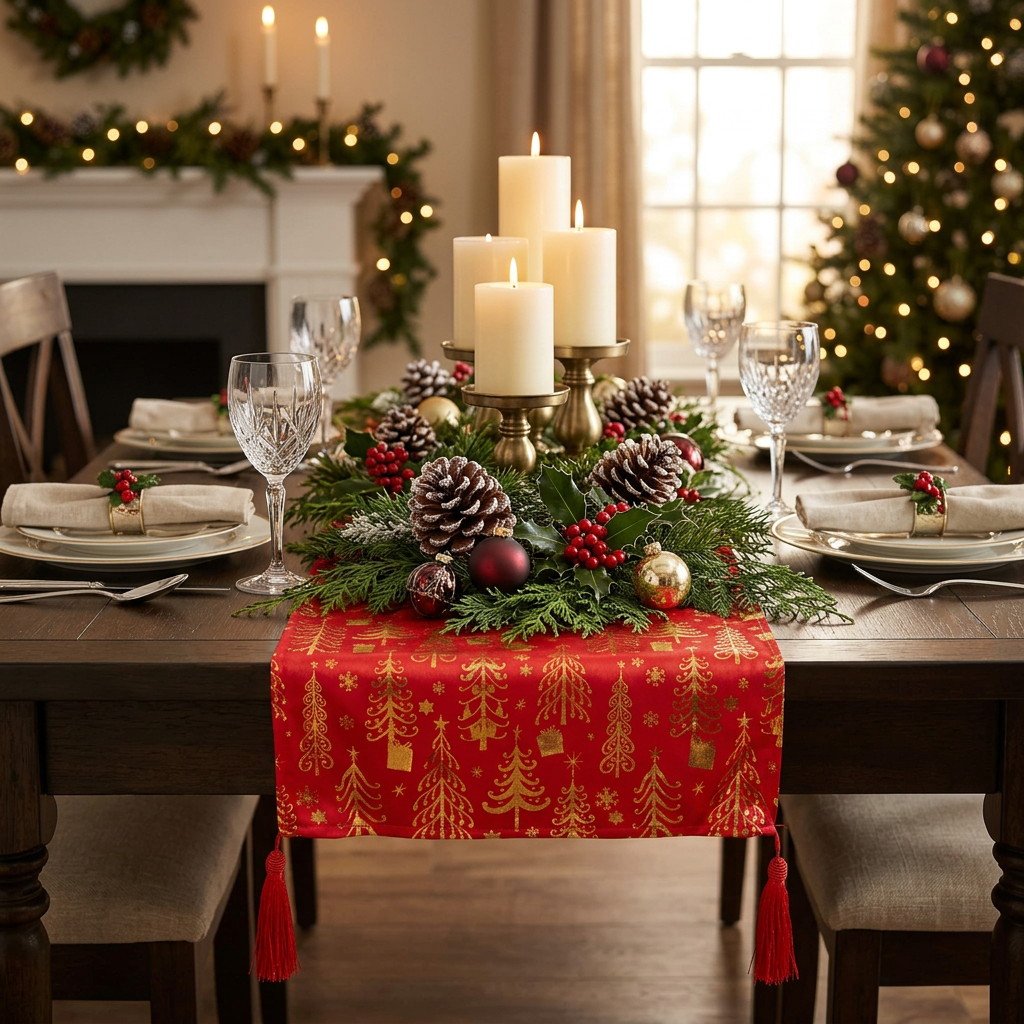 Crimson Forest Table Runner