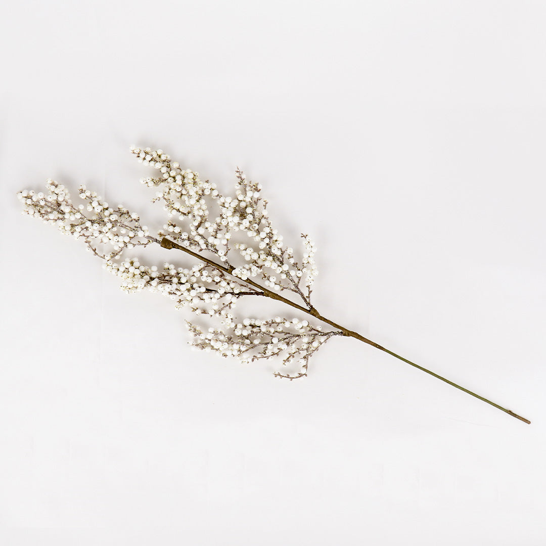 White & Gold Berry  Branch -BAF027