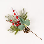 Load image into Gallery viewer, PE Snow Berry Pine  Sprig -  BAF063
