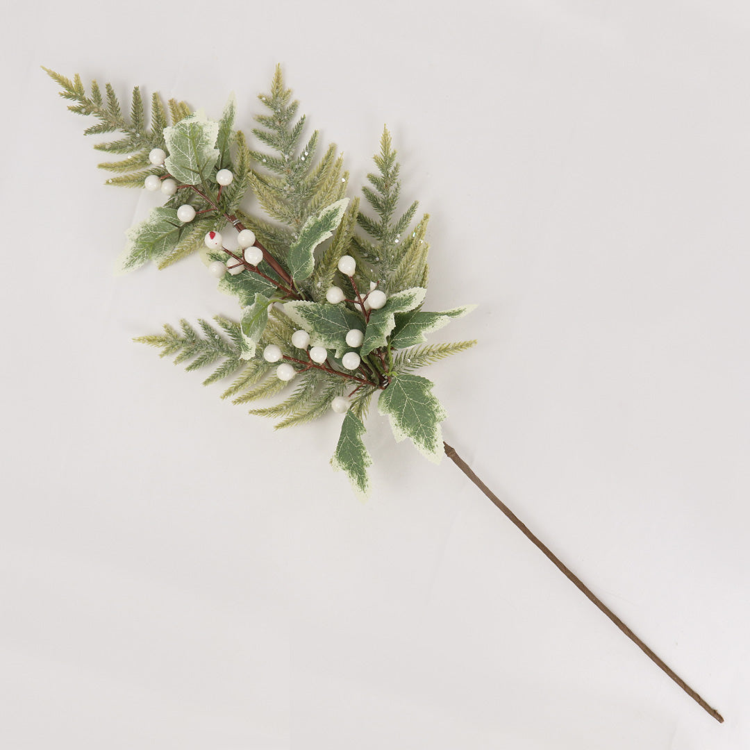 Green white berry  branch - BAF071