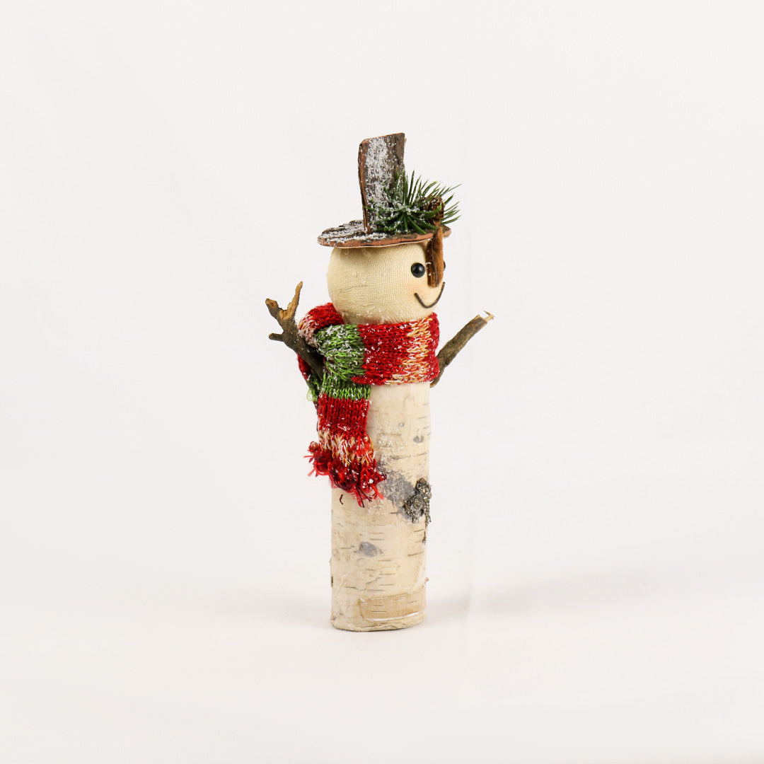 Snowman stump figure 25cm 2