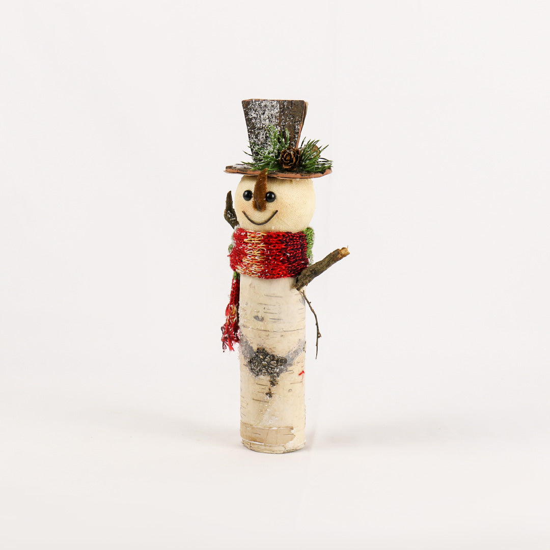 Snowman stump figure 25cm 2