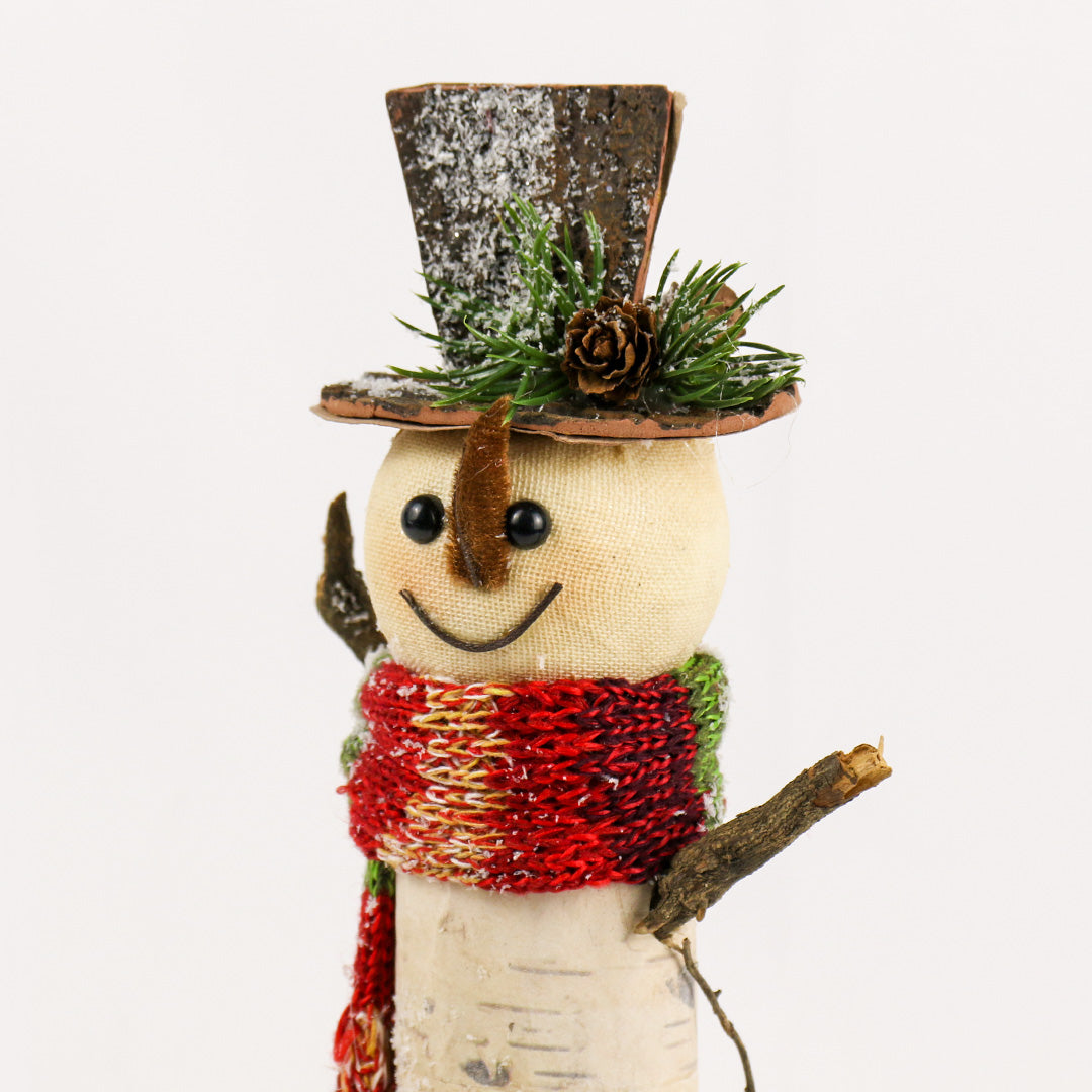 Snowman stump figure 25cm 2
