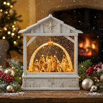 Load image into Gallery viewer, Ivory Nativity Snow Lantern
