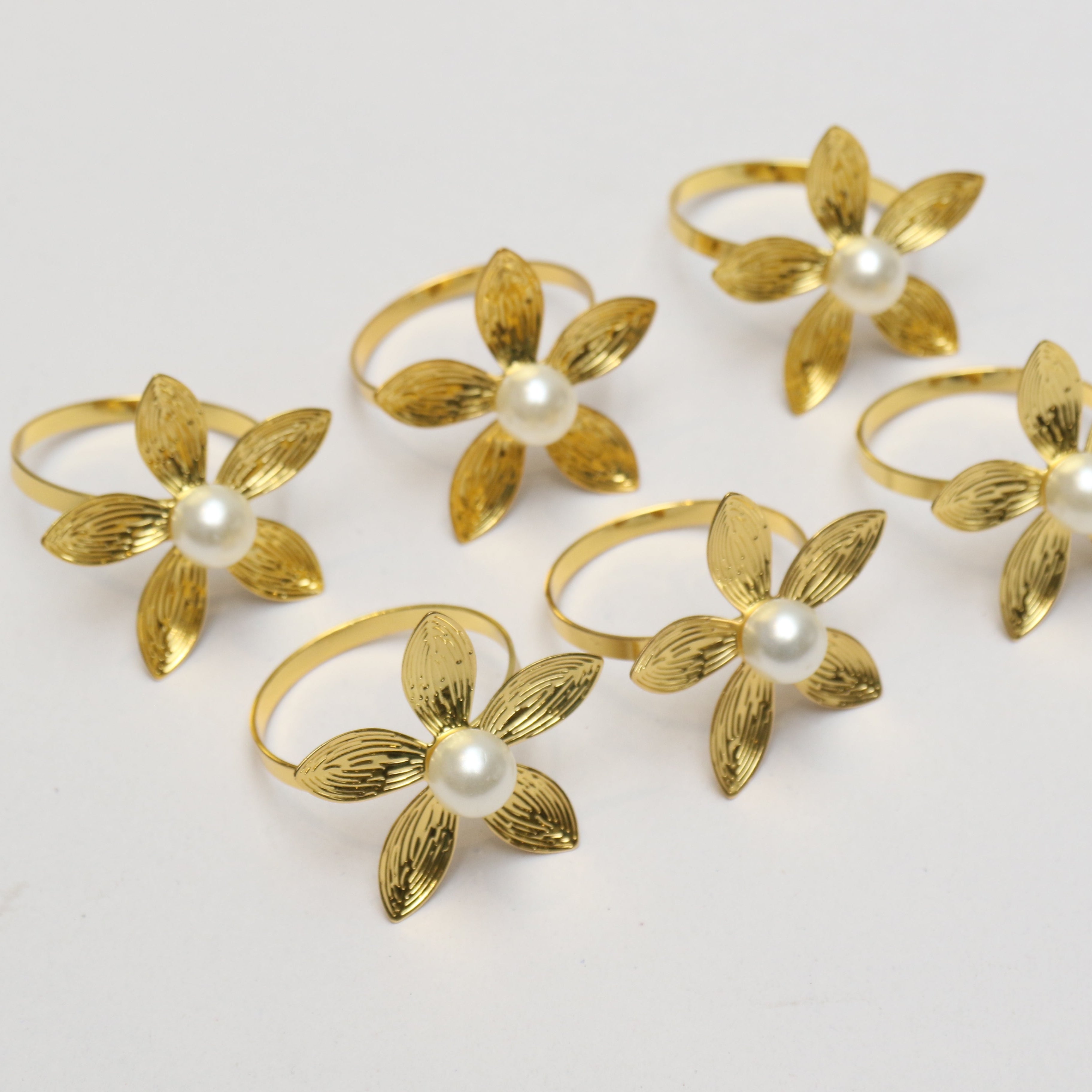 napkin rings flower 6 pieces