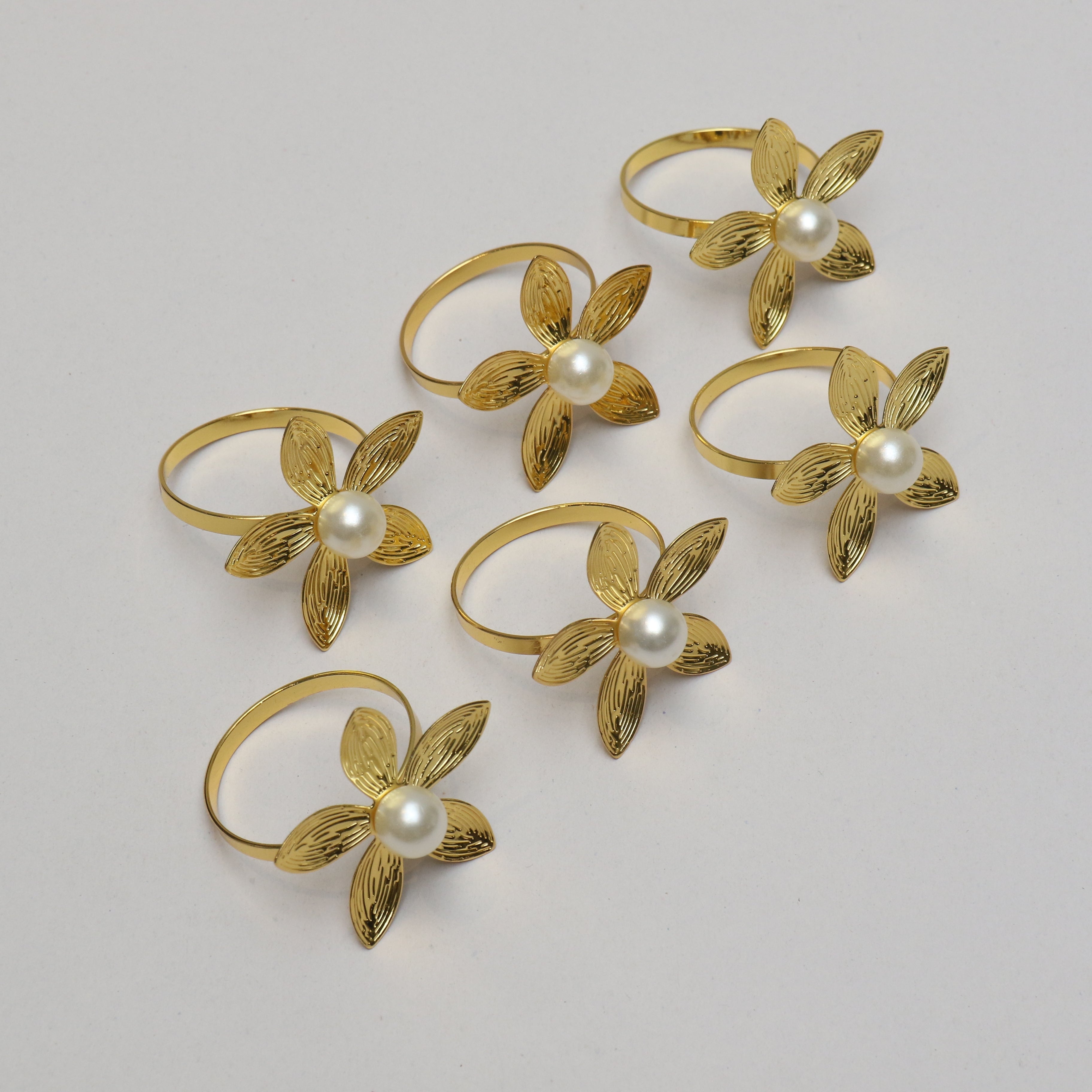napkin rings flower 6 pieces