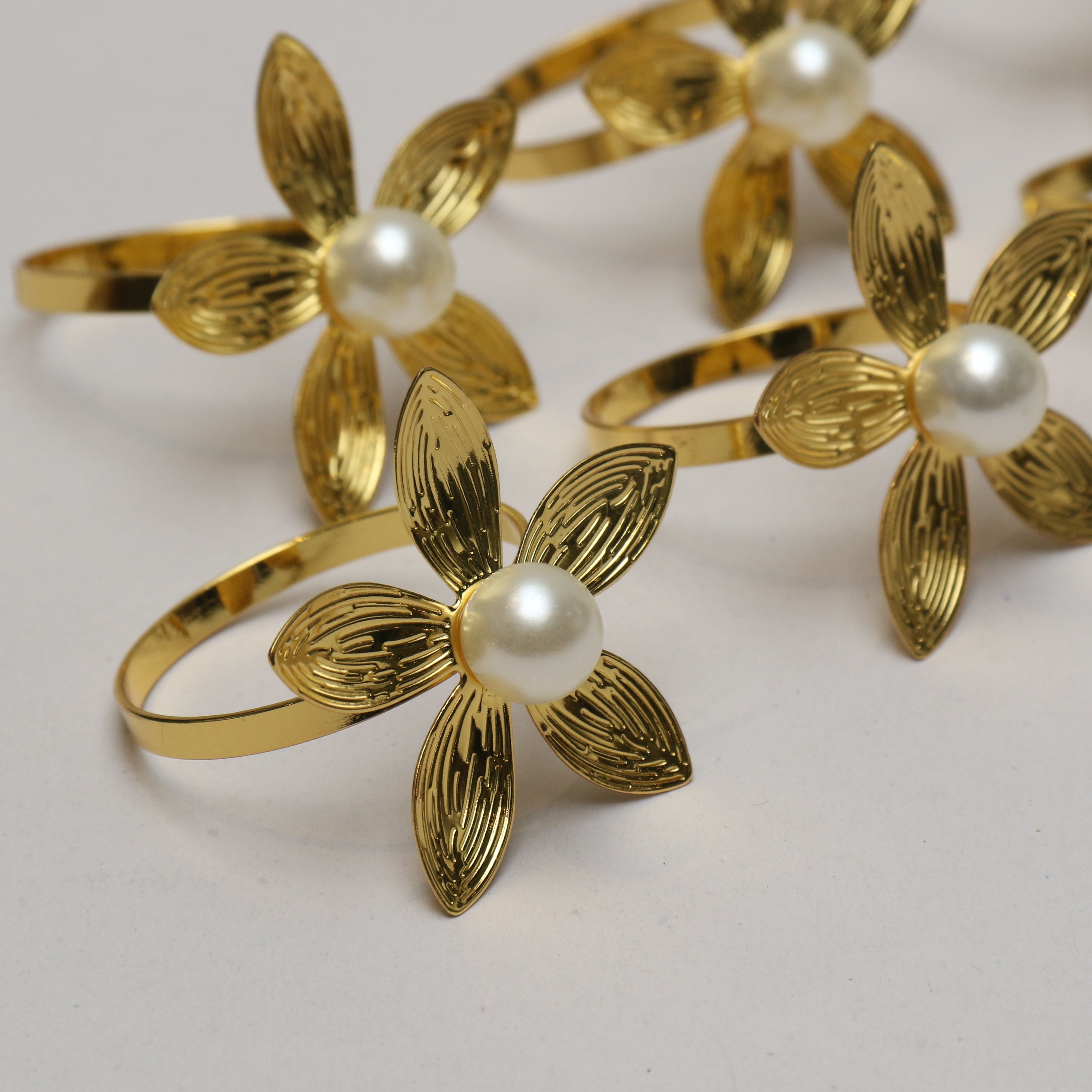 napkin rings flower 6 pieces
