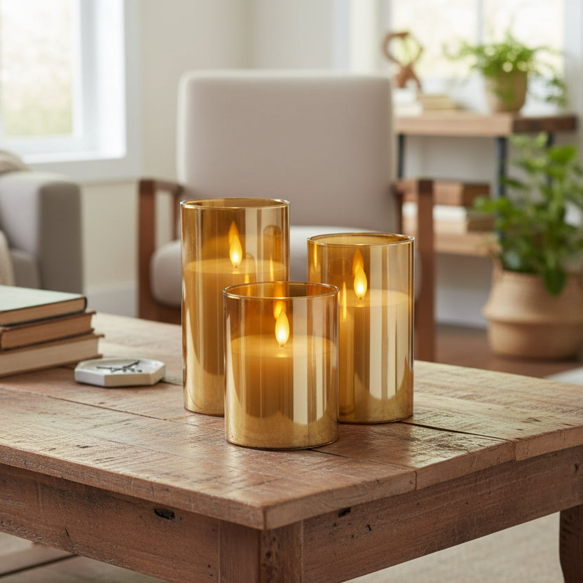 LED Glass Candle